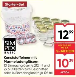 Maximarkt SimPex Basic Kunststoffeimer mit Marmeladengläsern Angebot