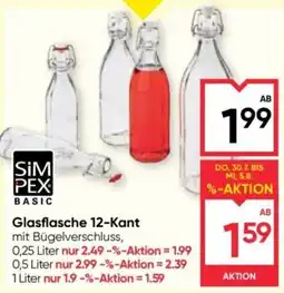 Maximarkt SimPex Basic Glasflasche 12-Kant Angebot
