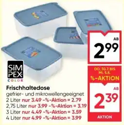 Maximarkt SimPex Color Frischhaltedose Angebot