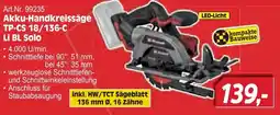 Zgonc Akku-Handkreissäge TP-CS 18/136-C Li BL Solo Angebot