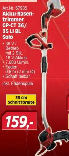Zgonc Akku-Rasentrimmer GP-CT 36/35 Li BL Solo Angebot
