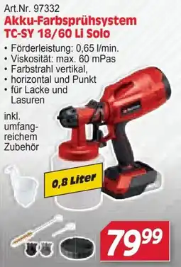 Zgonc Akku-Farbsprühsystem TC-SY 18/60 Li Solo Angebot