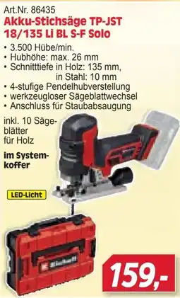 Zgonc Akku-Stichsäge TP-JST 18/135 Li BL S-F Solo Angebot