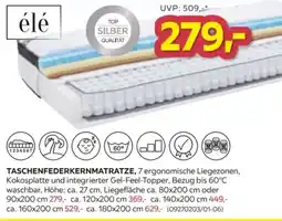 Möbelix élé TASCHENFEDERKERNMATRATZE Angebot