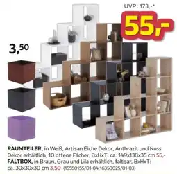 Möbelix Raumteiler, in weiß, artisan eiche dekor, anthrazit und nuss Angebot