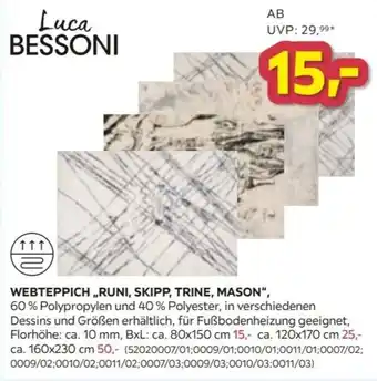 Möbelix Luca Bessoni Webteppich „Runi, Skipp, Trine, Mason“ Angebot