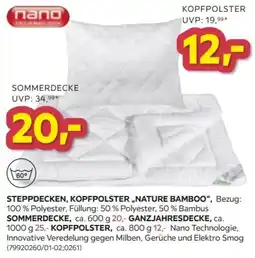 Möbelix Steppdecken, Kopfpolster, „Nature Bamboo“ Angebot