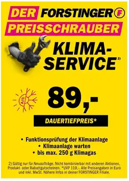 Forstinger Klima-Service Angebot