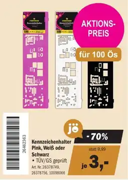 Forstinger Kennzeichenhalter Pink, Weiß oder Schwarz Angebot