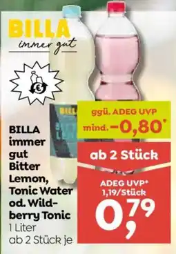 ADEG BILLA immer gut Bitter Lemon, Tonic Water od. Wildberry Tonic Angebot