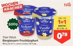 MPreis Tirol Milch Bergbauern Fruchtjoghurt Angebot