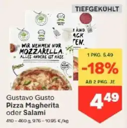 MPreis Gustavo Gusto Pizza Magherita oder Salami Angebot