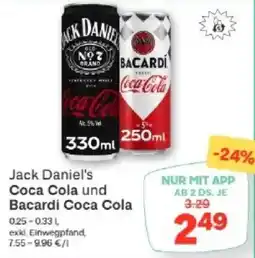 MPreis Jack Daniel's Coca Cola und Bacardi Coca Cola Angebot