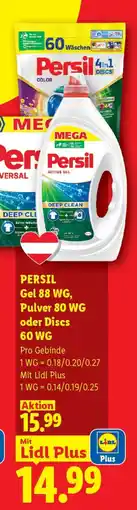 Lidl Persil gel 88 wg, pulver 80 wg oder discs Angebot