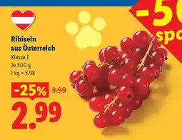 Lidl Ribiseln aus österreich Angebot