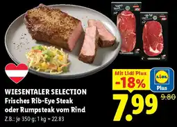 Lidl Wiesentaler selection frisches rib-eye steak oder rumpsteak vom rind Angebot