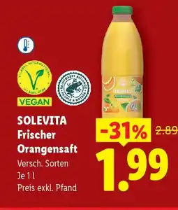 Lidl Solevita frischer orangensaft Angebot