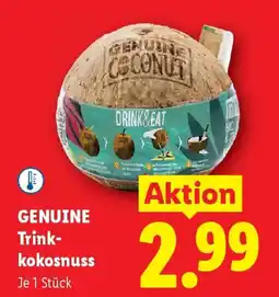 Lidl Genuine trink kokosnuss Angebot
