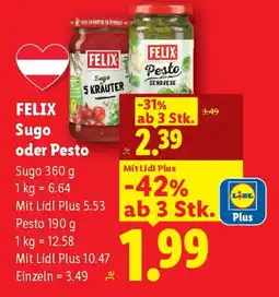 Lidl Felix sugo oder pesto Angebot