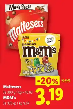 Lidl Maltesers oder m&m's Angebot