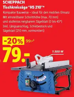 Lidl Scheppach tischkreissäge hs 210 Angebot