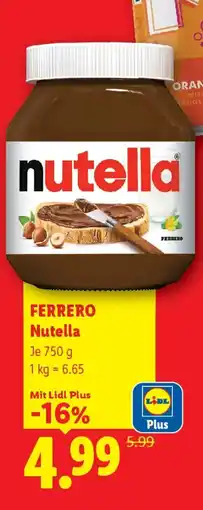 Lidl Ferrero nutella Angebot