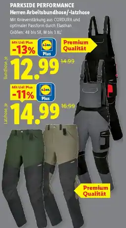 Lidl Parkside performance herren arbeitsbundhose/-latzhose Angebot