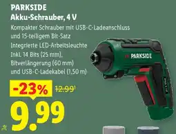 Lidl Parkside akku-schrauber, 4 v Angebot