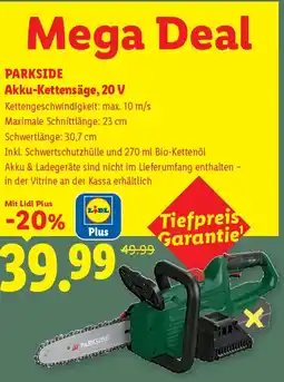 Lidl Parkside akku kettensäge 20 v Angebot