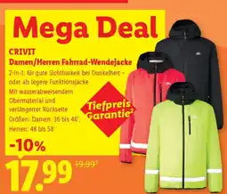Lidl Crivit damen herren fahrrad-wendejacke Angebot