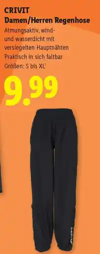 Lidl Crivit damen herren regenhose Angebot