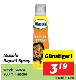 Nah&Frisch Mazola Rapsöl-Spray Angebot