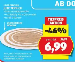 Hofer Home Creation Jute Teppich Angebot