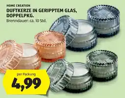 Hofer Home Creation Duftkerze in geripptem Glas Angebot