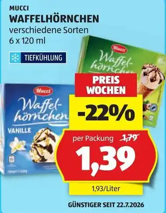 Hofer Mucci Waffelhörnchen Angebot