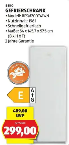 Hofer Beko Gefrierschrank Angebot