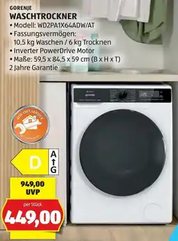 Hofer Gorenje Waschtrockner Angebot