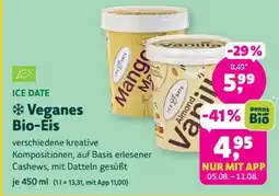 Denn's Biomarkt ICE DATE Veganes Bio-Eis Angebot