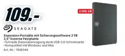 Media Markt Seagate Expansion Portable mit Sicherungssoftware 2 TB Angebot