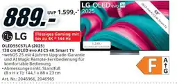 Media Markt LG OLED55C57LA (2025) 138 cm OLED evo AI C5 4K Smart TV Angebot