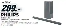 Media Markt Philips Soundbar 2.1 mit Wireless Subwoofer Angebot