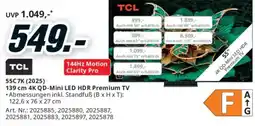 Media Markt TCL 55C7K (2025) 139 cm 4K QD-Mini LED HDR Premium TV Angebot
