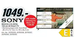 Media Markt Sony Bravia 3 II (2026) 138 cm 4K Smart TV Angebot