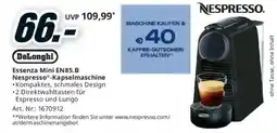 Media Markt DeLonghi Essenza Mini EN85.B Nespresso®-Kapselmaschine Angebot