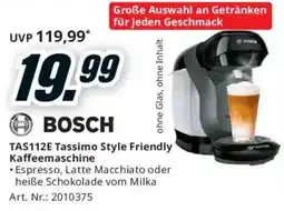Media Markt BOSCH TAS112E Tassimo Style Friendly Kaffeemaschine Angebot