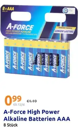 Action A-Force High Power Alkaline Batterien AAA Angebot