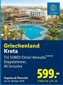 Lidl Reisen TUI SUNEO ChriSSi Amoudia Angebot