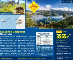 Lidl Reisen Ecuador & Galapagos Rundreise Angebot