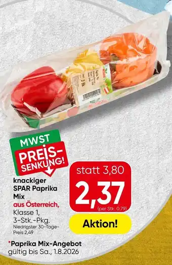 Spar knackiger SPAR Paprika Mix Angebot