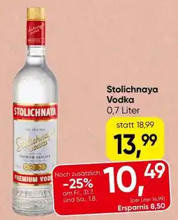 Spar Stolichnaya Vodka Angebot